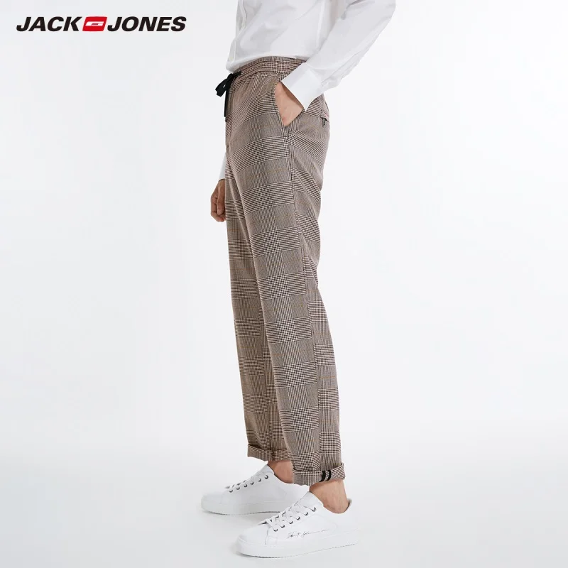 JackJones мужские деловые Умные повседневные клетчатые брюки цвета хаки с принтом 218314589