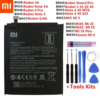 

Xiao Mi Original Phone Battery For Xiaomi Redmi Note 3 3S 3X 4X 4A 5 Plus 3 4 5 5A 6A 6 7 Pro Mi5 Mi 8 4C 5X Mi6 Mix2 Batteries