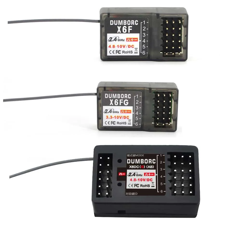 

DUMBORC X6F X6FG X6DC X6DCG X6YC X6YCG 2.4G Radio Control System Receiver with Gyro For RC X4 X5 X6 Transmitter RC Car boat Tank