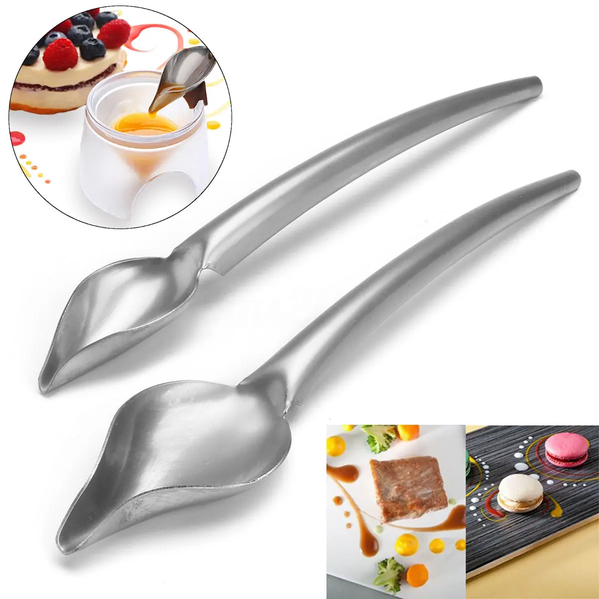 

Stainless Steel Creative Chocolate Pencil Filter Spoon Decorate Design Sauce Dressing Plate Dessert Bakeware Cake Pastry Tools