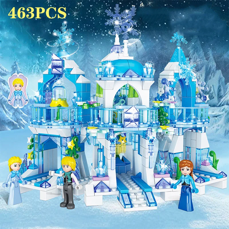 

2020 Frozening Princess Snow Queen Ice CastleModel Compatible Legoings City Friends Brick Toys For Child