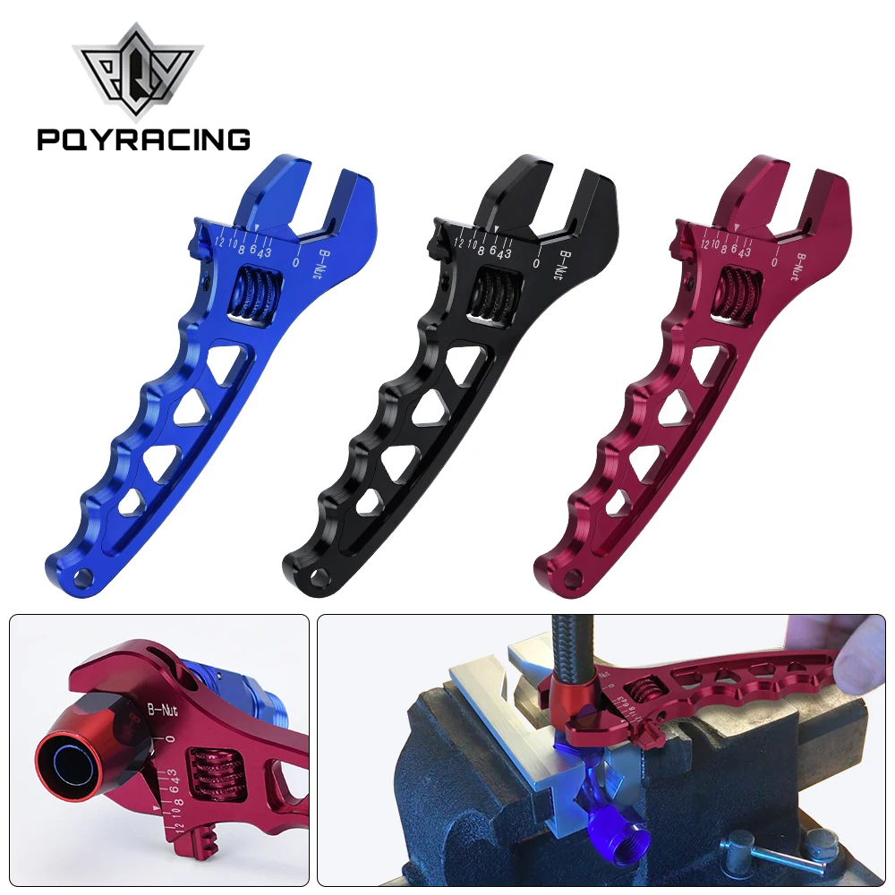 PQY-Adjustable AN 3 4 6 8 10 12 Aluminum WRENCH HOSE Fitting tool aluminum spanner AN3-AN12 PQY-SLW0601 aluminum line clamps