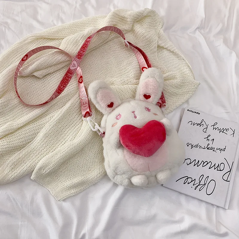 20-30 см белая и розовая плюшевая игрушка Bolso niuna девочка сумка Детский рюкзак мягкие игрушки Кролик плюшевые рюкзаки милая игрушка для детей