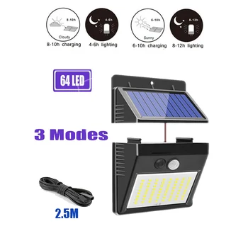 

64/30 led Solar Power Human Body Motion Sensor Garden Light Control Security Lamp Outdoor LED Solar Light Waterproof IP65 option