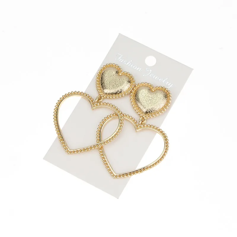 Drop Earrings Tredny Jewelry Hollow Heart For Woman girls Bohemian Statement Maix Long Bijoux Brincos Female Gifts drop earrings dangle earrings