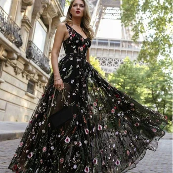 

2019 Women's High Quality Sexy Shoulder Blackless Screen Perspective Wedding Party Dress Long Maxi Formal Dress