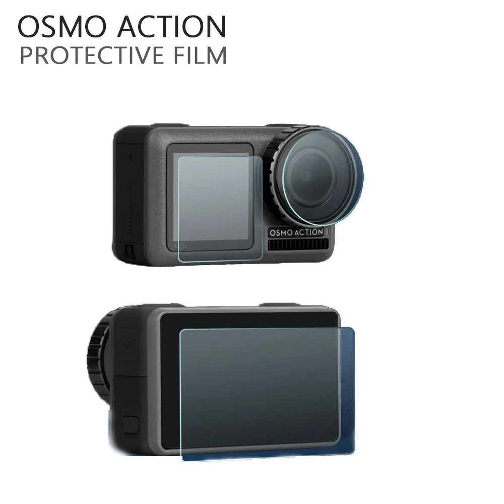 1/2 комплектов DJI OSMO Экшн-камера Закаленное стекло Защитная пленка+ пленка для экрана комбо для DJI Osmo аксессуары для экшн-камеры