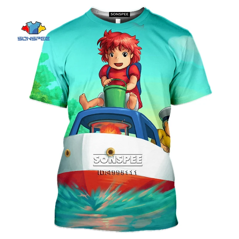 Discover Ponyo Sur La Falaise Ghibli Film T-Shirt 3D