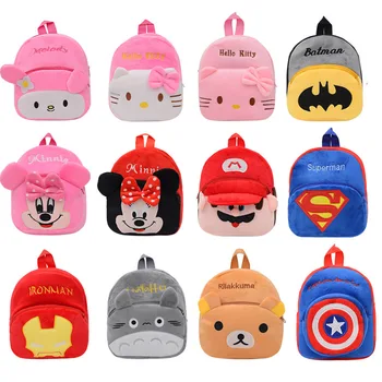 

Disney Mickey Minnie Stitch Marvel Heroes Plush Backpack Kids Toy School Bag Children's Gifts Boy Girl Baby Student Bags Wallet