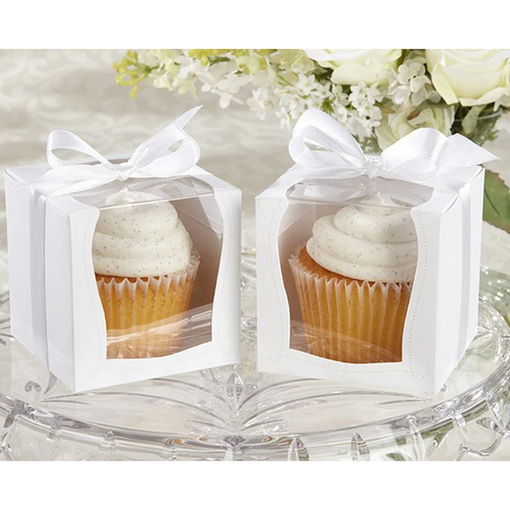 12/set Vintage Kraft Paper Cake Cupcake Muffin Boxes Bakery Box Wedding Favors Gifts