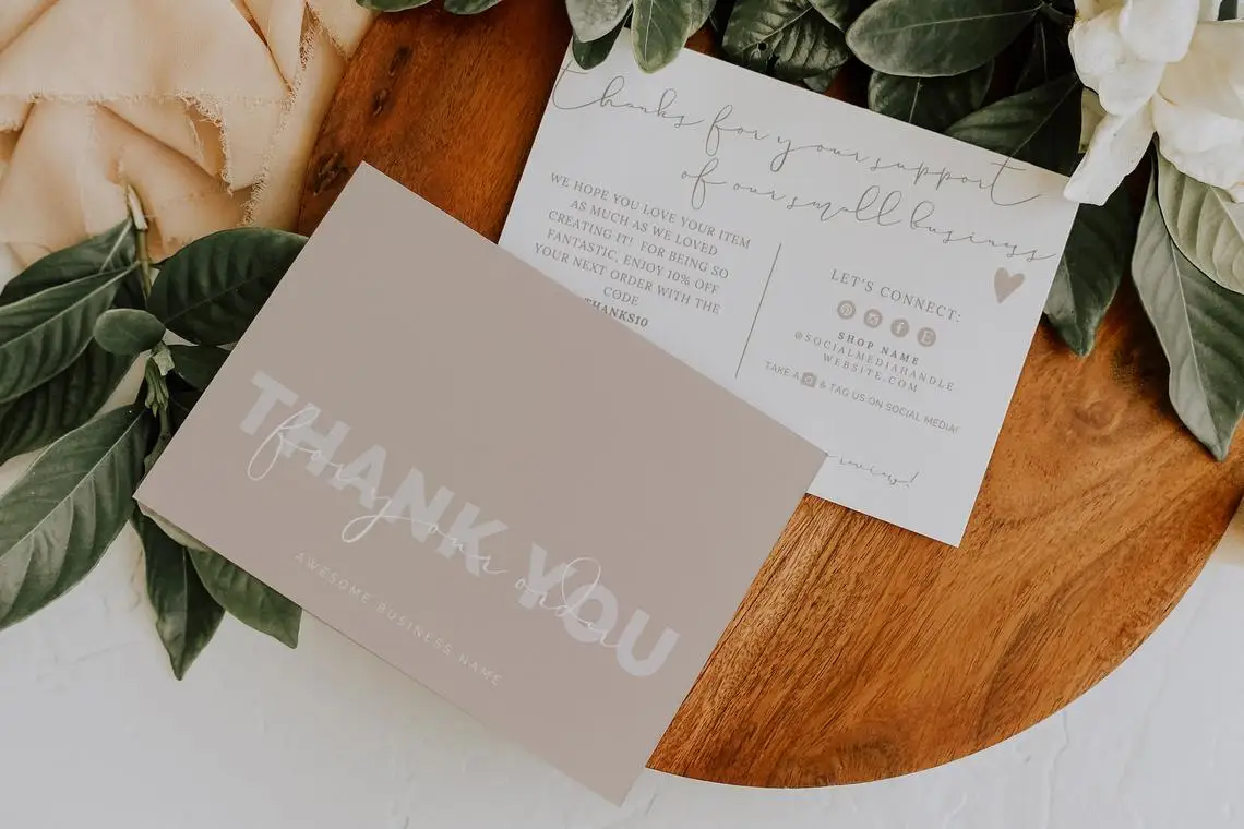 

Editable Thank You Card Business Printable Boho Thanks For Your Purchase Small Business Package Insert Card Thank You For Your O