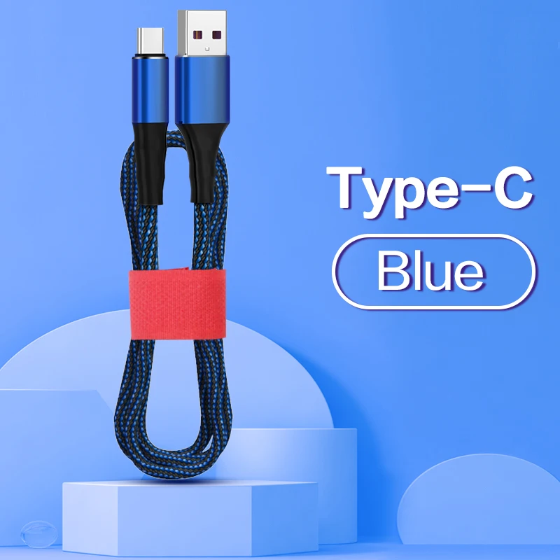 POPSTAND 5A Быстрая зарядка usb type C Micro USB кабель для samsung huawei Xiaomi LG Oppo Honor 1,2 м 1,8 м кабель для мобильного телефона - Цвет: For Type-c Blue