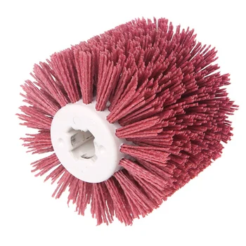 

Deburring Red Ceramic Abrasive Wire Round Brushes Head Polishing Buffing Wheel For Furniture Wood Sculpture Rotary Drill Tool