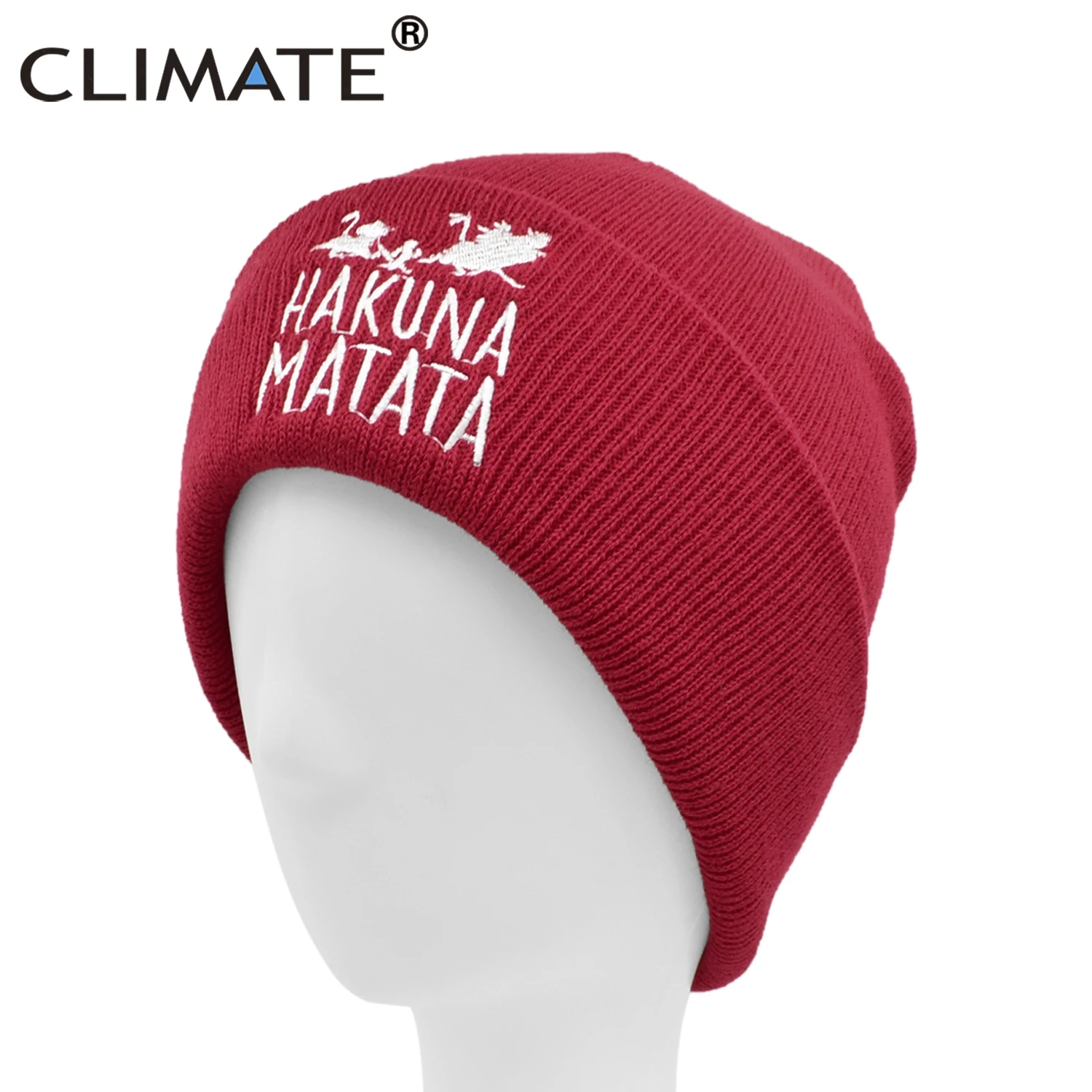 CLIMATE HAKUNA MATATA Beanie Lion King Pumba Winter Warm Knitted Hat Hakuna Matata Cool Black Knitted Winter Hat for Men Women 1