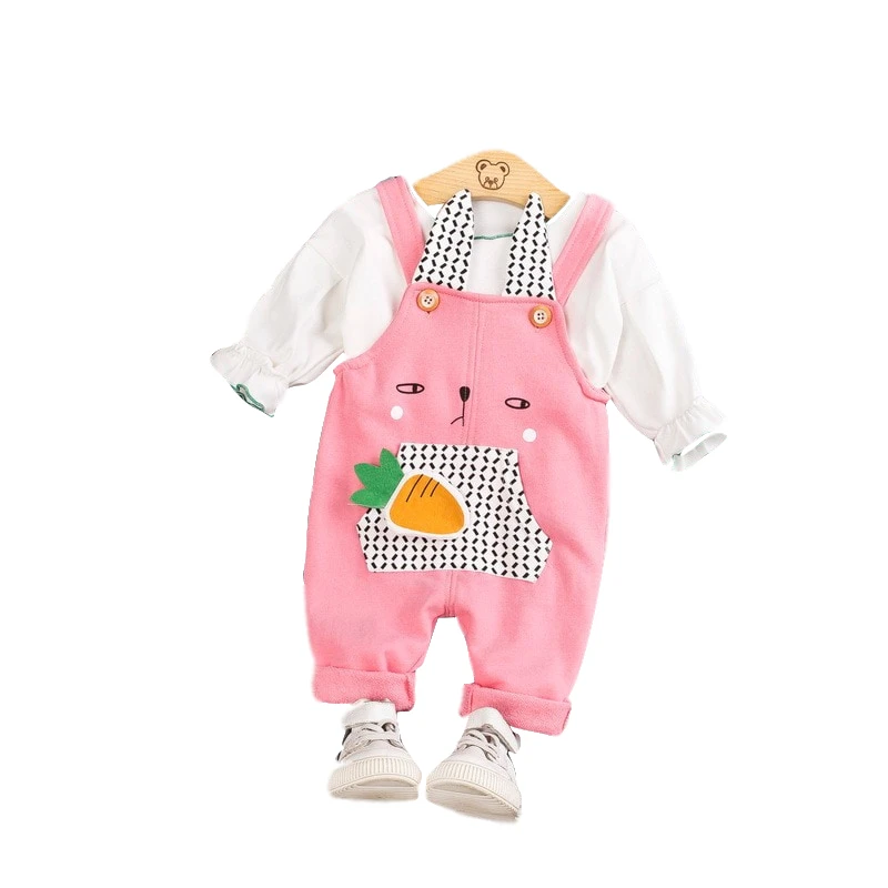 

Baby Boy Clothes Set Children Suits 2019 New Infant clothing Baby Boys Set CARTOON RABBIT Shirt Tops+Bib pants newborn clothes
