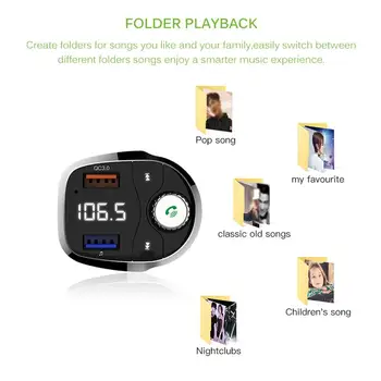 

Hot Car Electronics FM Transmitter Player Dual USB Quick Charge LCD Display Car Charger Adapter Bluetooth Support TF Card QC3.0