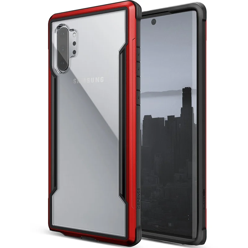 Red X-Doria Defense Shield чехол для телефона samsung Galaxy Note 10 Plus военный класс падение проверенный чехол для Note 10 Алюминиевый Чехол - Цвет: Red