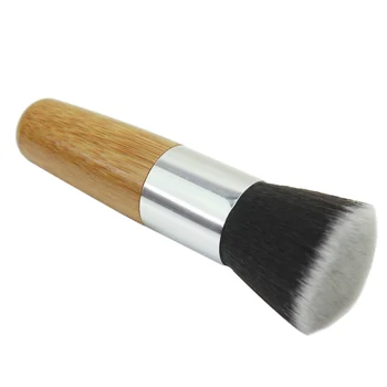 

Flat Top Foundation Face Buffer Cosmetic Makeup Brushes With Bamboo Handle