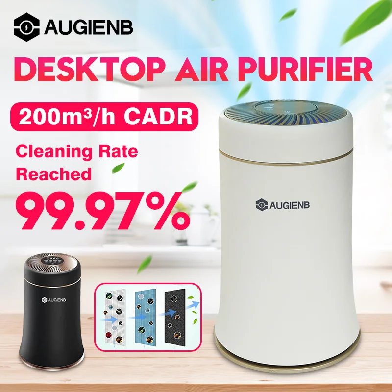 AUGIENB Desktop Purifier with HEPA Filter Silent Fresh for Allergies / Mold / Sme / Dust / Pet Dander / VOCs|Air Purifiers| - AliExpress