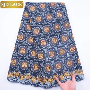 

SJD LACE 2020 New Arrivals African Lace Fabric Sewing Material Nigerian Lace Fabric Embroiderey Cotton Lace For Man Dress 1873B