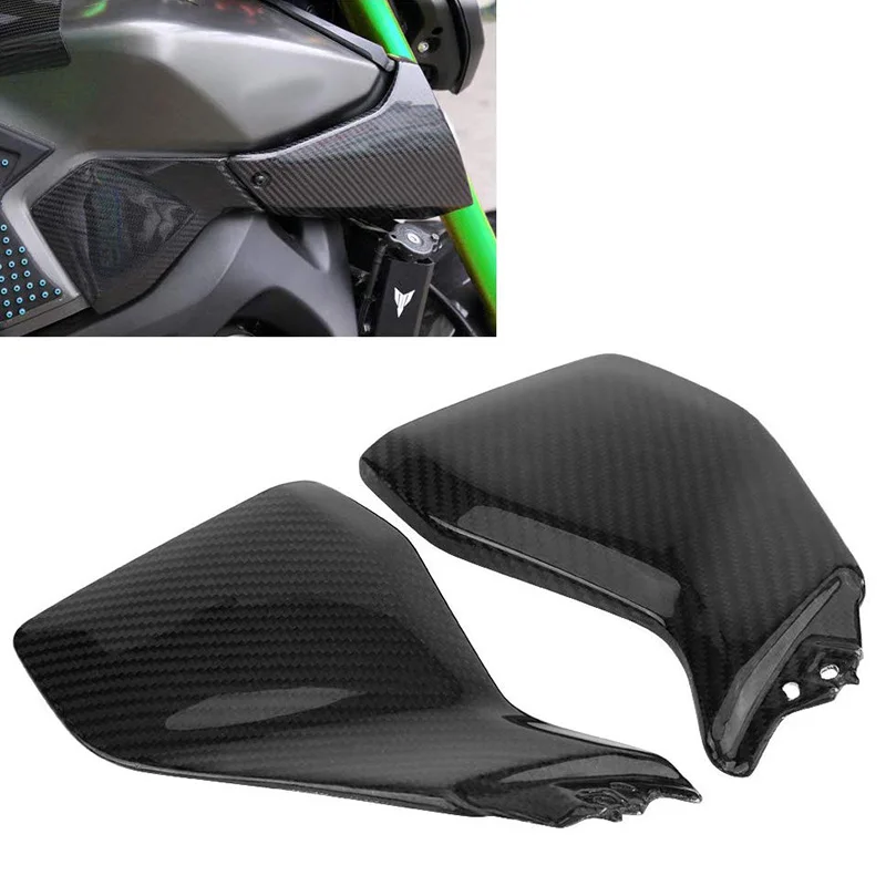 Для YAMAHA MT-09 FZ-09 MT09 FZ09 MT 09 FZ 09 настоящий Бензобак из углеродного волокна Боковая крышка обшивка обтекателя мотоцикла