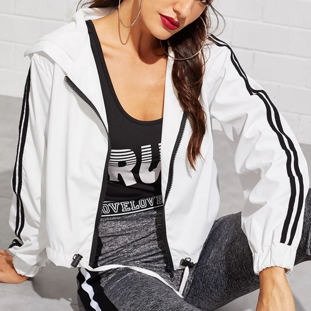 

JAYCOSIN drawstring jacket Women's Autumn Winter Zipper jacket Short Casual Leather Jacket Coat Jacket Sports Wear Leisure Coat