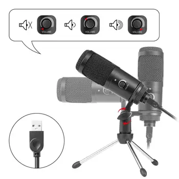 

USB Microphone Vocals Recording Gaming Live Broadcast Mic for Laptop Computer