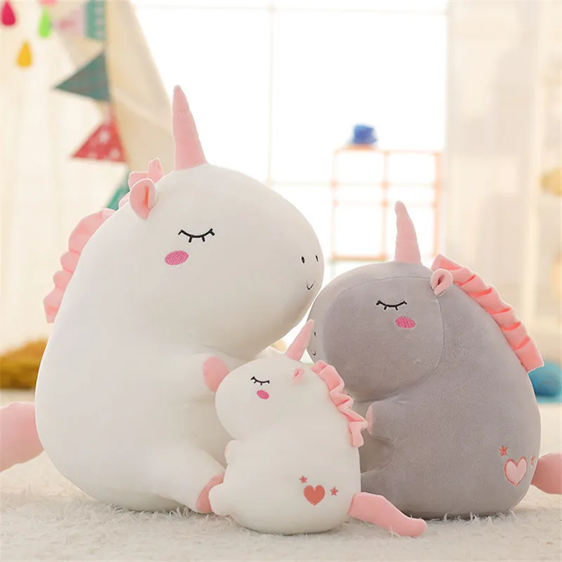 New Cute Fat Unicorn Plush Dolls Lovely Cartoon Round  Rainbow Horse Unicorn Peluche Toys Pillow Cushion Kids Friends Lovers Gift (13)