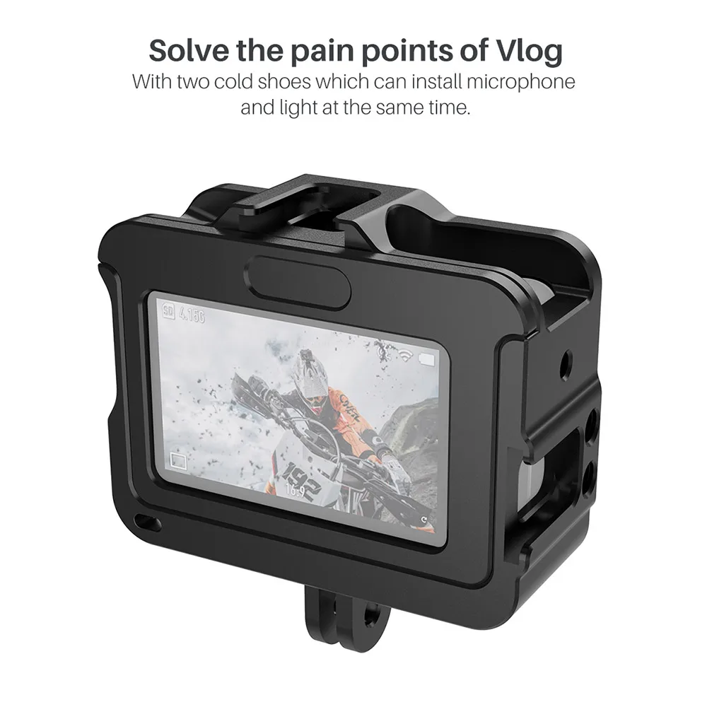 Ulanzi OA-1 Vlogging металлический чехол для камеры Vlog с холодным башмаком для DJI OSMO Action для микрофона светодиодный светильник