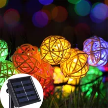 Solar String Lights 20 LED Multi Color Rattan Globe String Lights Decorative Lighting For Outdoor Home Garden Patio Party F Solar String Lights 20 LED Multi Color Rattan Globe String Lights Decorative Lighting For Outdoor Home Garden Patio Party F