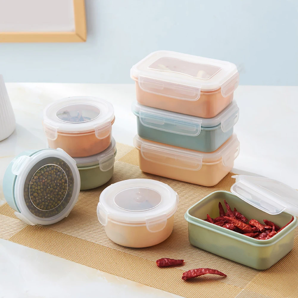 ГОРЯЧАЯ круглая/прямоугольная коробка для ланча пластиковая Stoarge Box Контейнер для хранения еды контейнер для еды Bento Box кухня Stoarge Органайзер