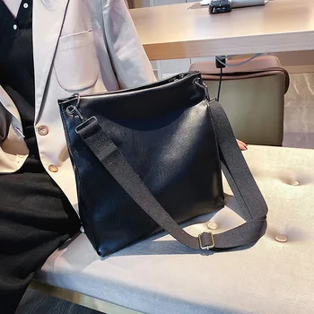 

Vintage Crossbody Bucket Bags for Women 2020 Large Capacity Handbag Lady Shoulder Messenger Bag Solid Travel Handbag Bolso Mujer