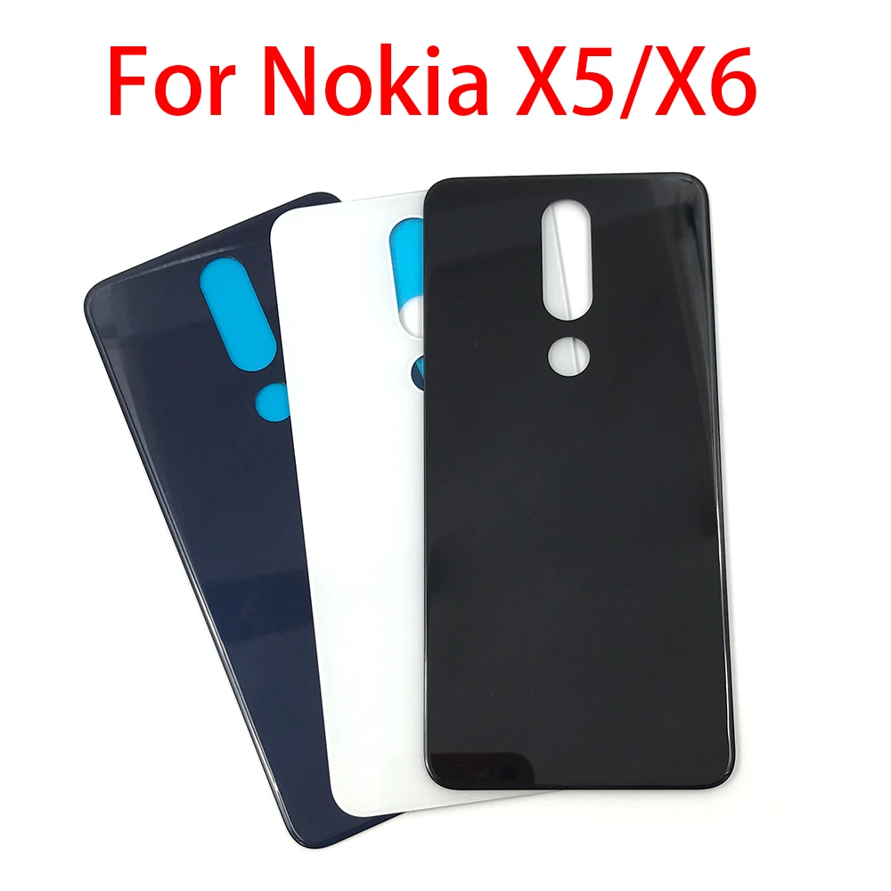 Для Nokia 6 1 Plus X6 Задняя крышка батареи Стекло для 5 X5 задняя + наклейка | Мобильные