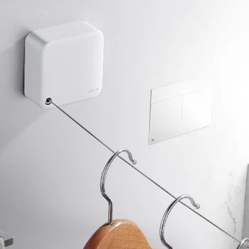 

Stainless Invisible Telescopic Clothesline Bathroom Balcony Wall Hanging Retractable Line Clothes Drying Rack