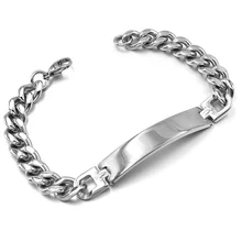 GOKADIMA 8,45 ''9 мм Пустой id ювелирные изделия для мужчин дизайн из нержавеющей стали модный браслет мужской аксессуар WB024