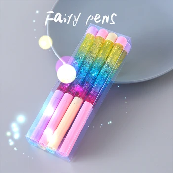 

12/8/6pcs Cute Cartoon Gel Pen Christmas Elk Quicksand Fairy Pink Girl Series Of Optional Gift Stationery School Office Supplies
