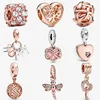 New rose gold Infinity Heart Dangle woven bead fit pandora charms 925 Sterling Silver Beads bracelet DIY Jewelry 2022 Collection ► Photo 1/6