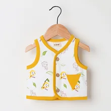 Жилет для детей от 1 до 3 лет осенний милый кардиган с принтом маленькой обезьянки, спортивный хлопковый жилет, пальто