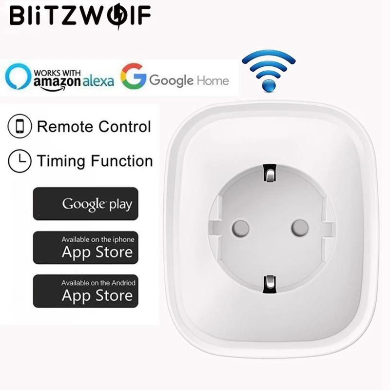 Wifi умная розетка с европейской вилкой, 220 В, пульт дистанционного управления, умный переключатель синхронизации, работает для Amazon Alexa/Google Assistant