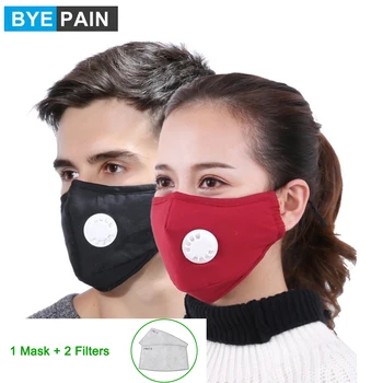 

1Pcs BYEPAIN Dust Pollution Mask Dust Respirator Washable Reusable Masks Cotton Unisex Mouth Muffle for Asthma/Travel/ Cycling