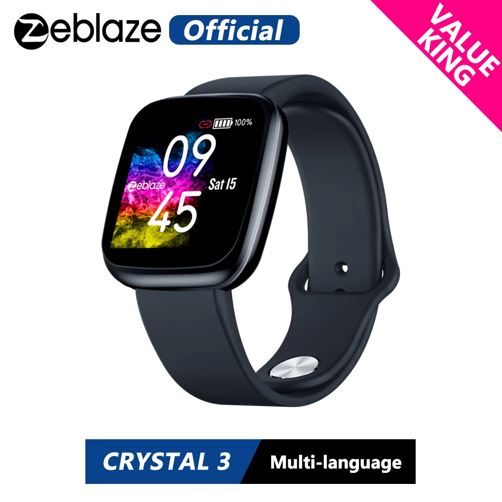 [Value King] New Zeblaze Crystal 3 Smartwatch WR IP67 Heart Rate Blood
Pressure Long Battery Life IPS Color Display Smart Watch