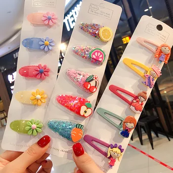 

Baby Girls Hair Accessories Hairpins Barretts 5Pcs/Set Fruit Sequin Princess Shiny Colorful Hair Clips Sweet Headwear