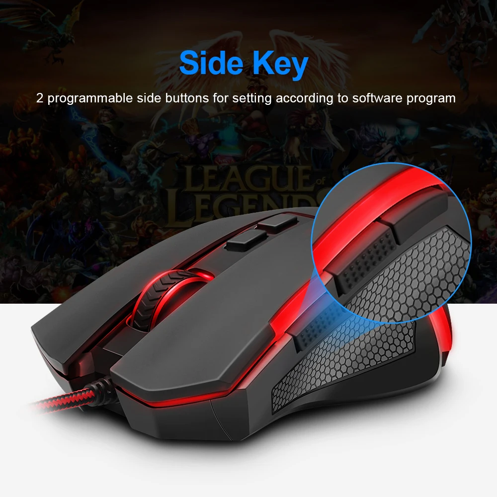 Redragon GRIFFIN M607 USB Проводная игровая компьютерная мышь 7200 точек/дюйм 6 кнопок 7 цветов