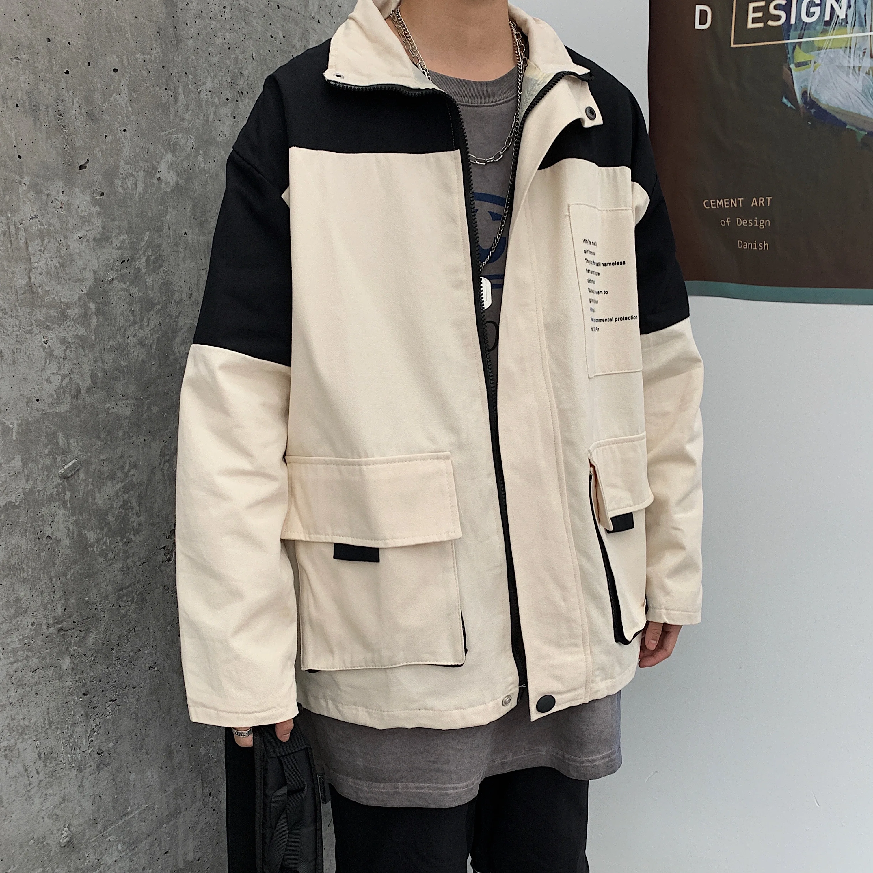 Neploe Harajuku контрастный цвет карго Куртка Harajuku для женщин мужчин BF стиль бейсбол верхняя одежда осень уличная хип-хоп пальто 55461