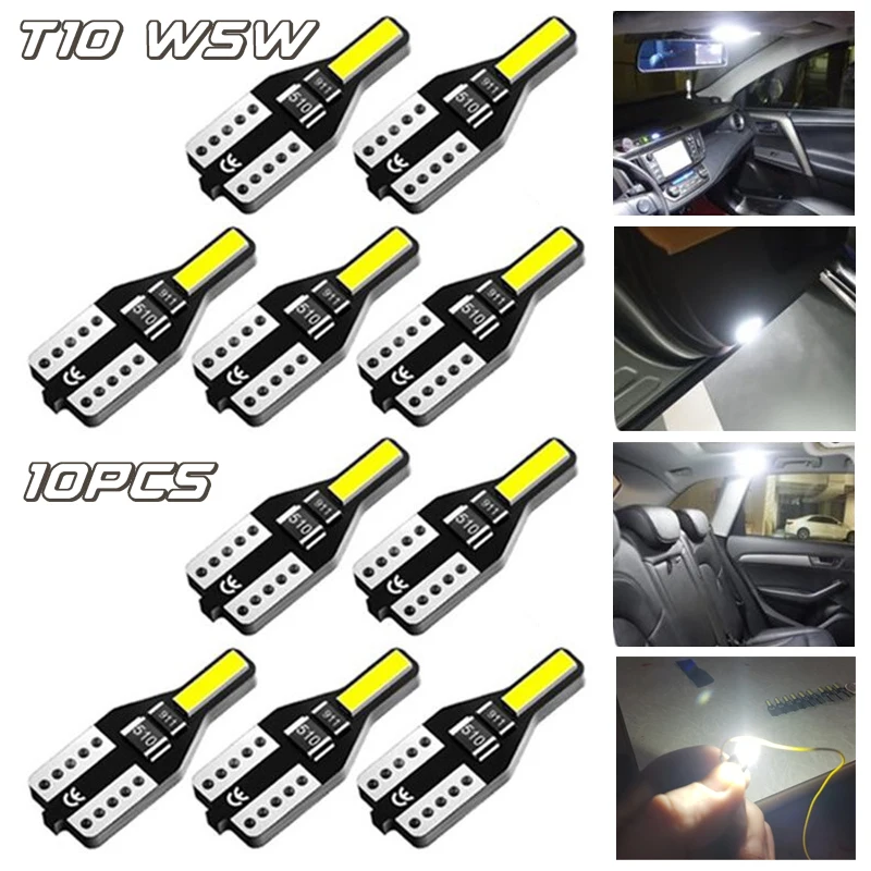 10PCS T10 W5W Bulb For Peugeot 307 308 206 207 208 406 407 408 LED Canbus Car Lights Reading Lamp Xenon 194 168 Interior Light |