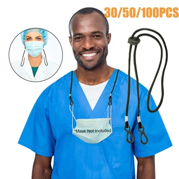 

30/50/100pcs Adjustable Extension For Face Mask Rope Lanyard Handy&Convenient Safety Mask Rest&Ear Holder Rope String dropship40