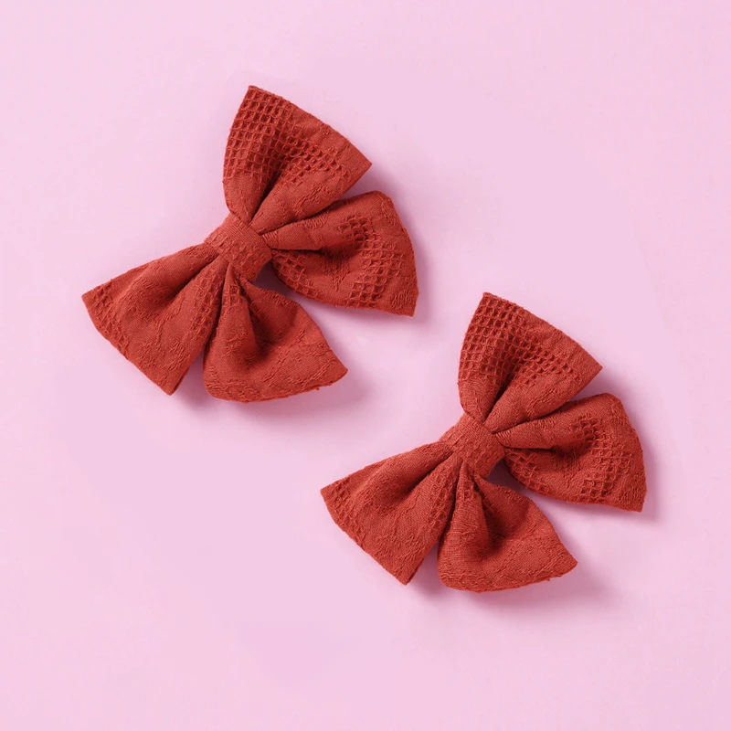 crochet baby accessories 2Pcs/Lot Broche Cheveux Baby Bow Hair Clip Girl Hairpins Children Jacquard Cotton Cute Hair Accessories Infant Barrette Hairclip cool baby accessories Baby Accessories