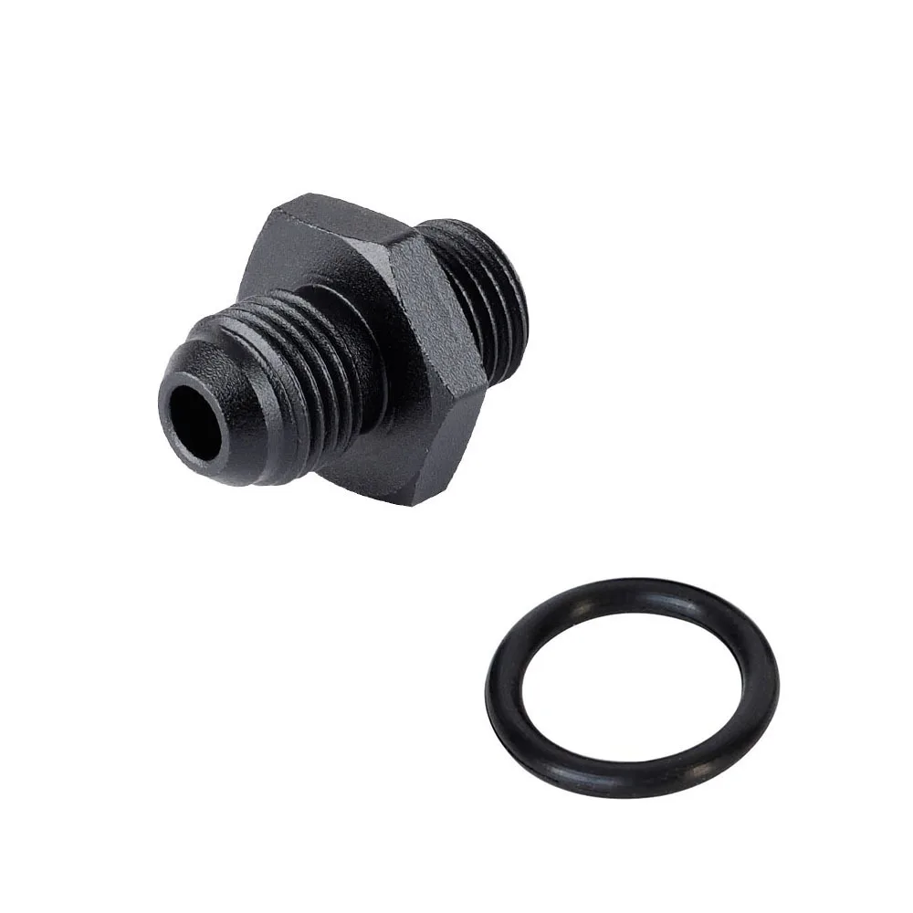 Straight Aluminum Male Flare AN6 to M12*1.5 M14*1.5 M16*1.5 M18*1.5 Male Metric Thread Pipe Fuel Fitting Adapter Black Anodized oil line fitting adapter