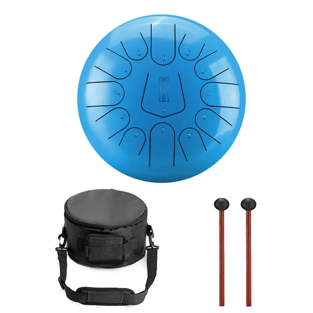 12 дюймов Сталь язык барабан Handpan ручной Барабаны крупных 13 Notes Tankdrum с сумкой в комплекте