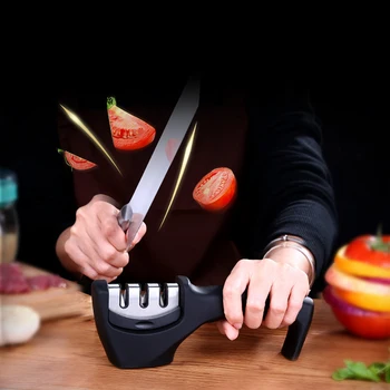 

New Kitchen Knife Sharpener 3-Stage Knife Sharpening Tool Helps Repair Restore Stainless Steel Ceramic Sharpener For Knives